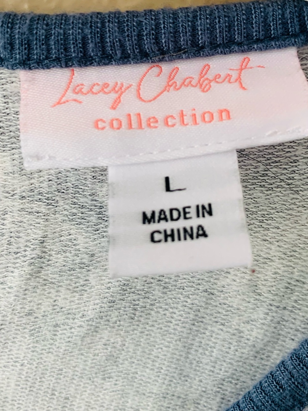 Lacy Chabert Collection Luxe French Terry Blue Paisley Loungewear Jumpsuit L - Picture 7 of 7
